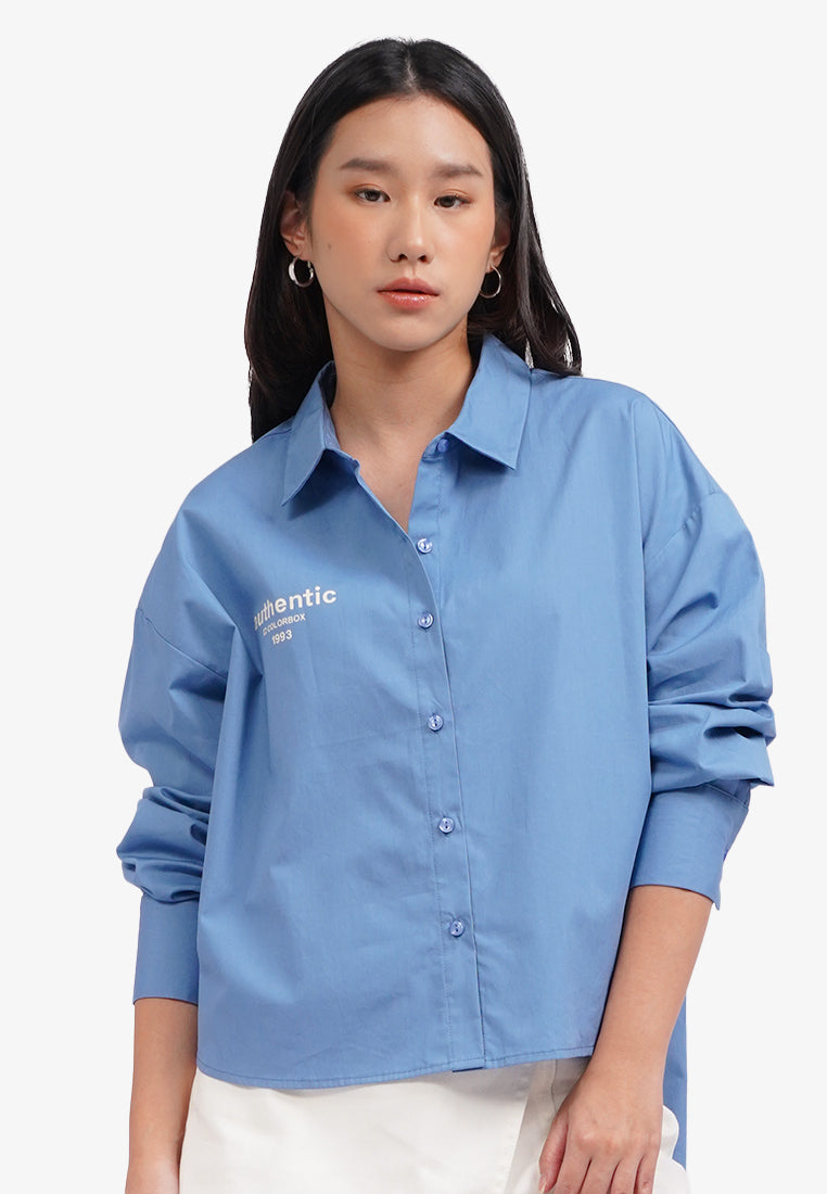 Round Hem Long Sleeve Shirt
