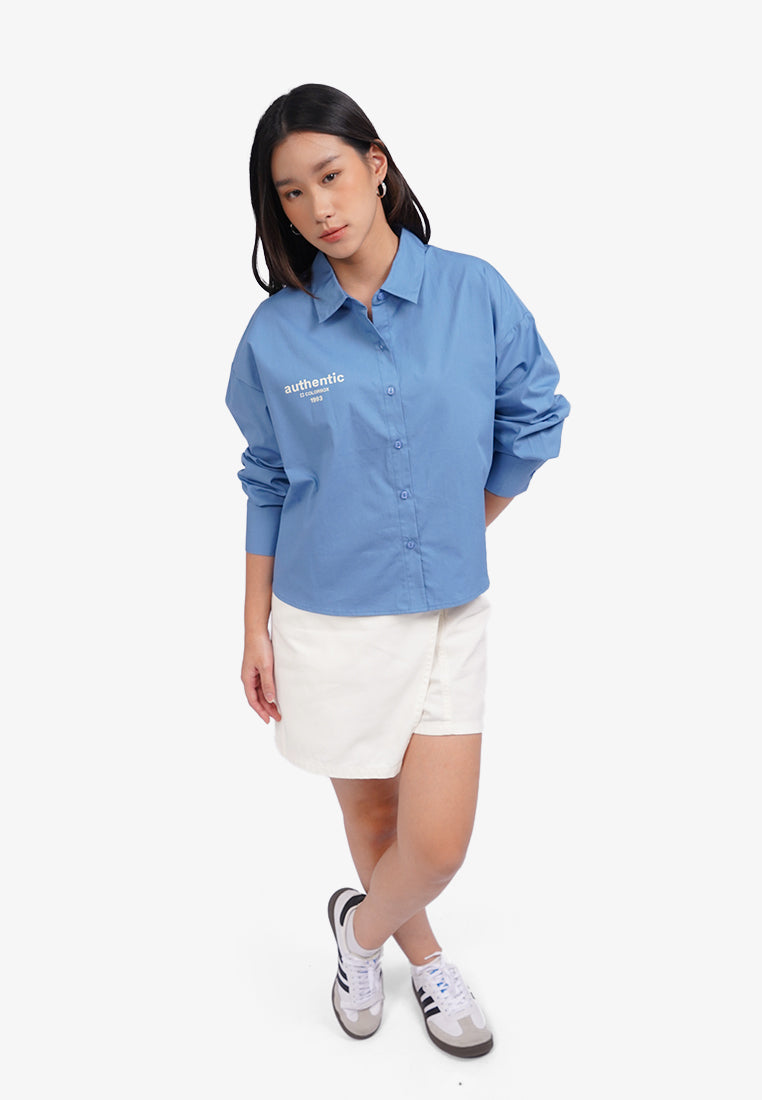 Round Hem Long Sleeve Shirt