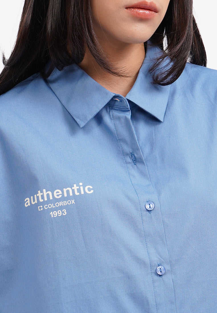 Round Hem Long Sleeve Shirt