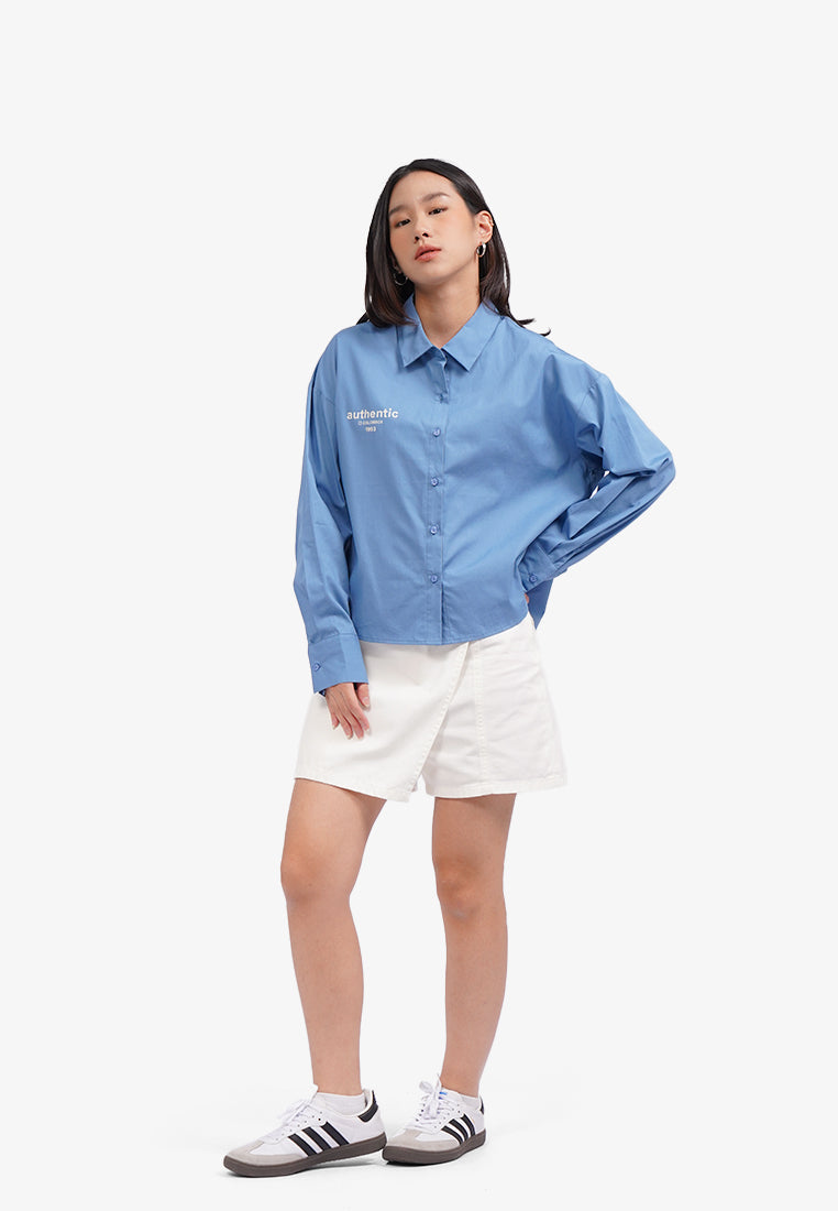 Round Hem Long Sleeve Shirt