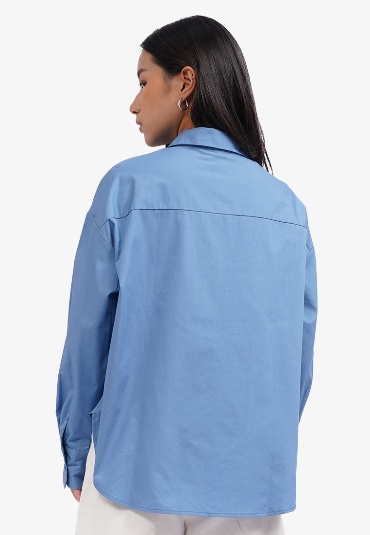 Round Hem Long Sleeve Shirt