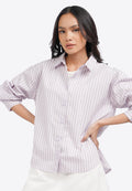 Split Tie Back Long Sleeve Shirt Lilac