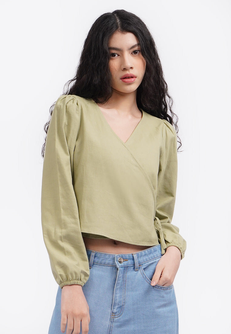 V-Neck Wrap Blouse