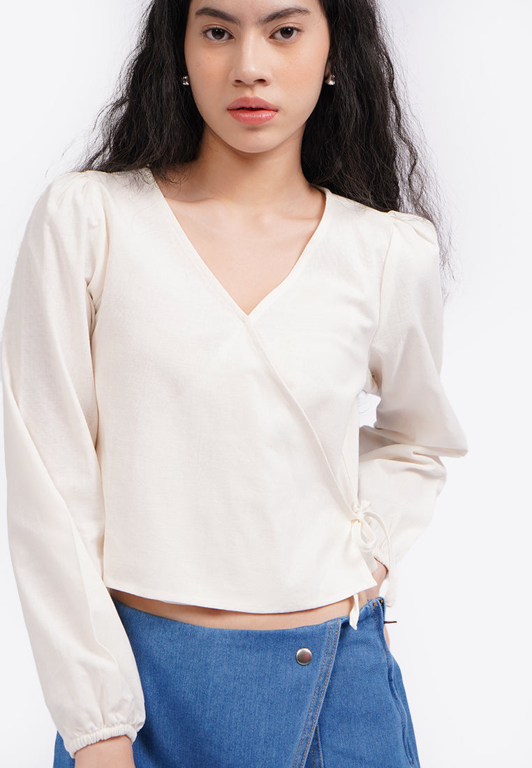 V-Neck Wrap Blouse