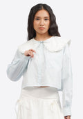 Stripe Blouse with Peterpan Collar