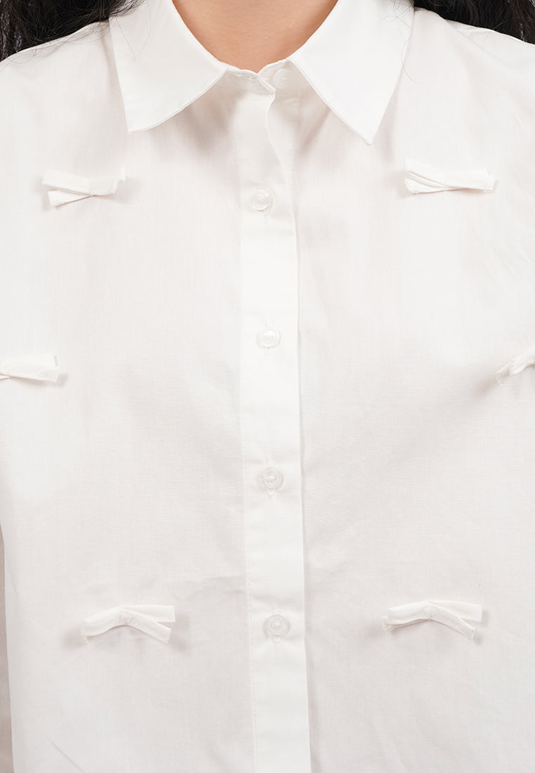 Long Sleeve Blouse with Ribbon Details