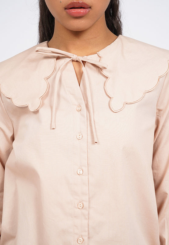 Long Sleeve Peterpan Collar Blouse
