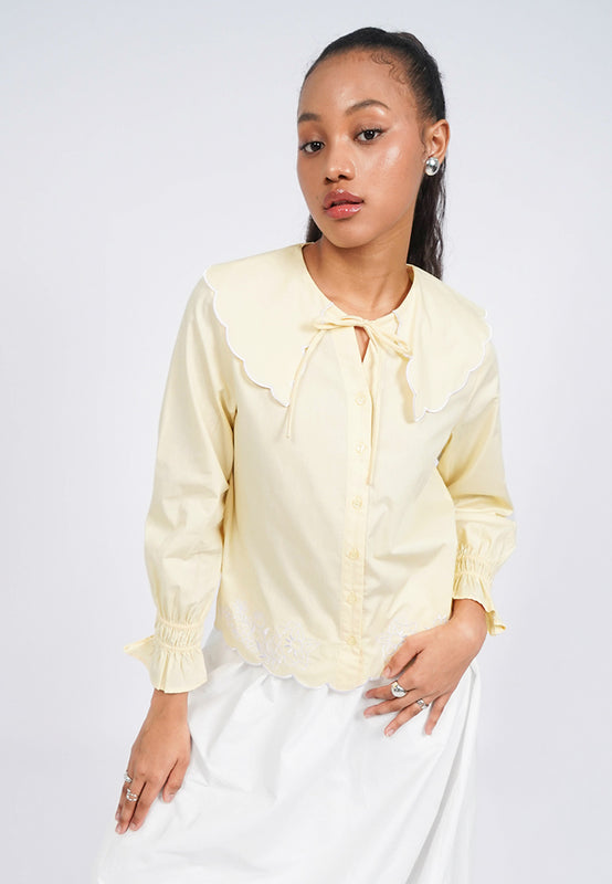 Long Sleeve Peterpan Collar Blouse