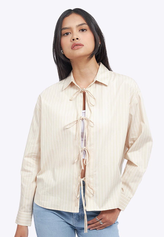 Stripes Shirt with Tied Details