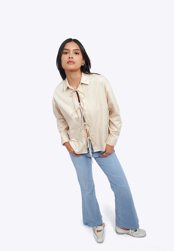 Stripes Shirt with Tied Details