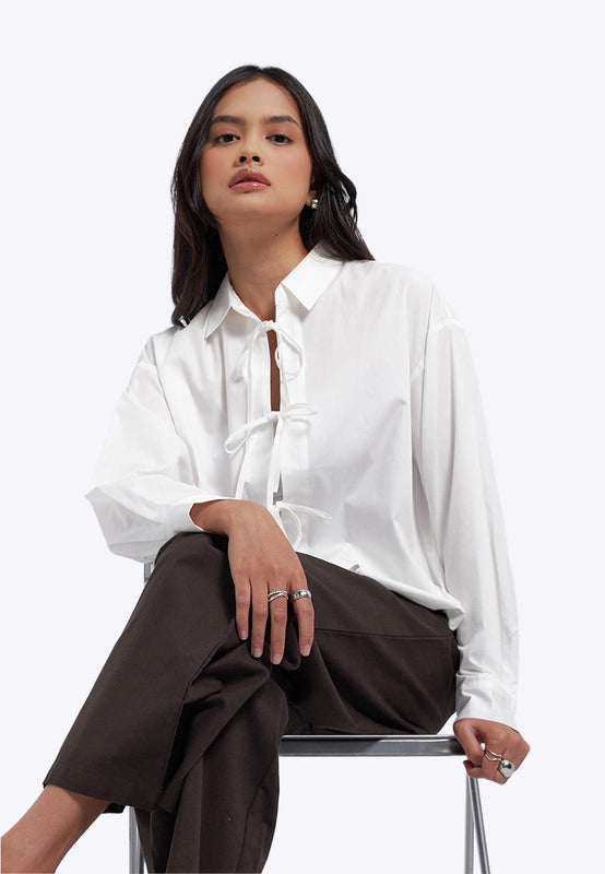Long Sleeve Shirt with Tied Details