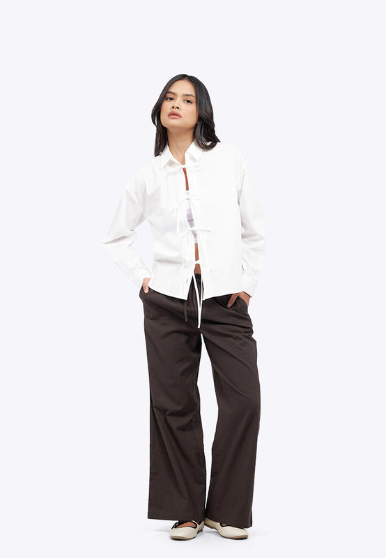 Long Sleeve Shirt with Tied Details