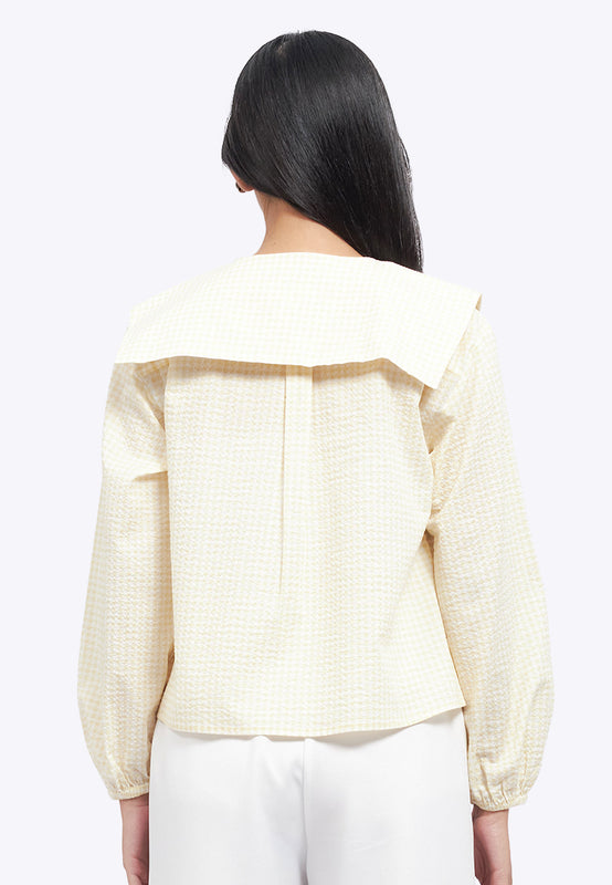 Peterpan Collar Textured Blouse