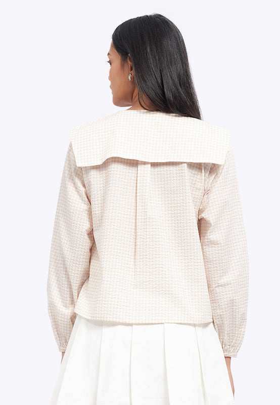 Peterpan Collar Textured Blouse