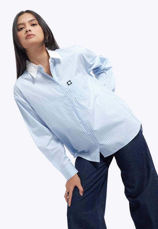 Logo Details Long Sleeve Stripes Shirt