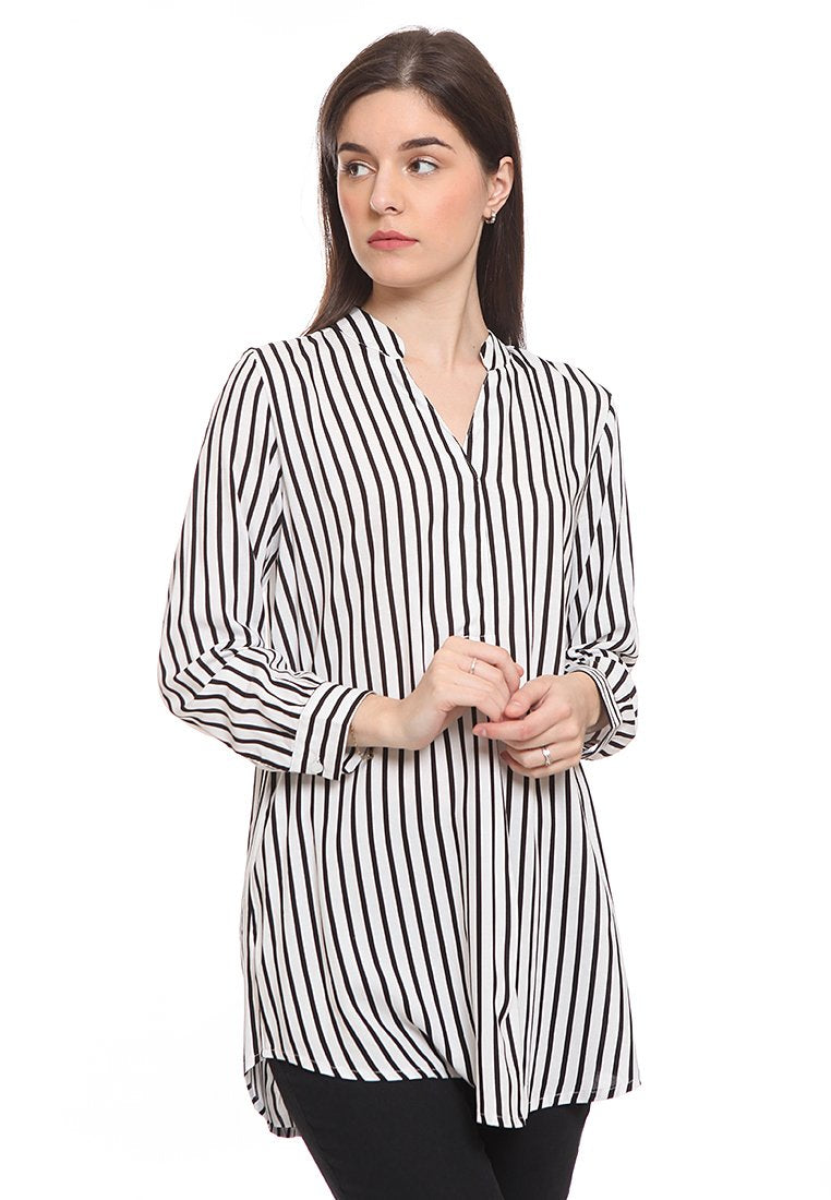 V-Neck Long Blouse