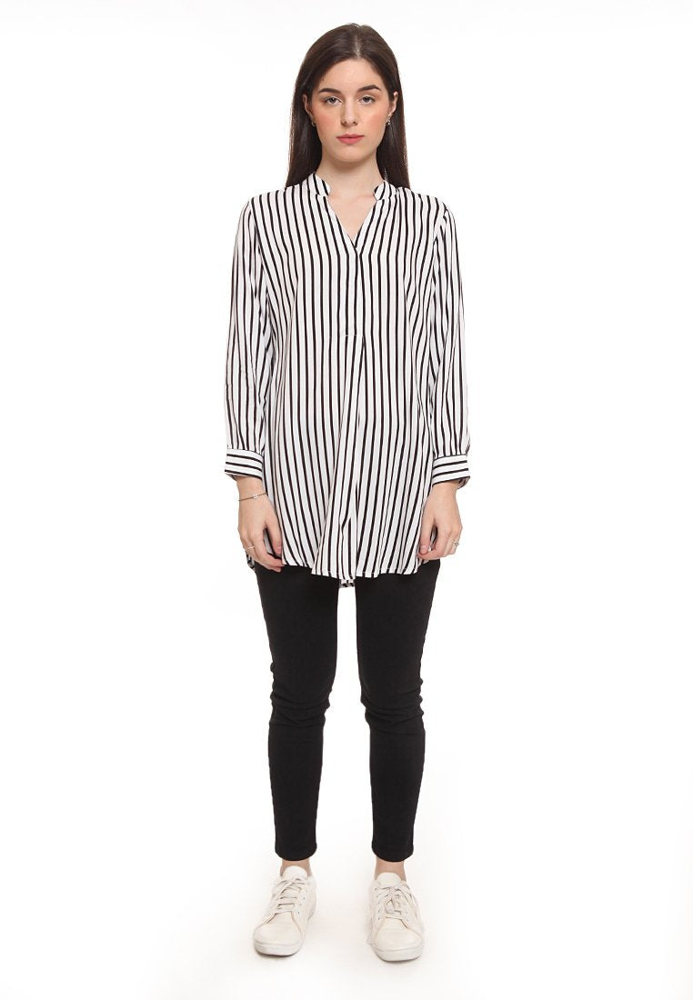V-Neck Long Blouse