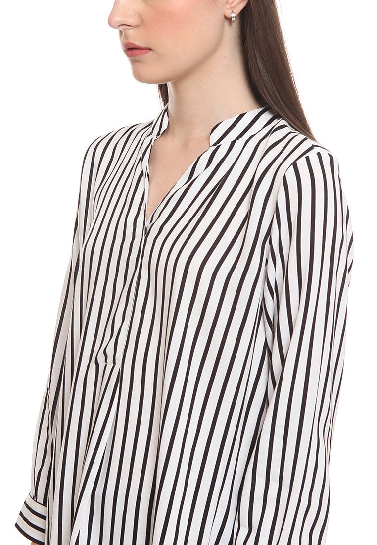 V-Neck Long Blouse