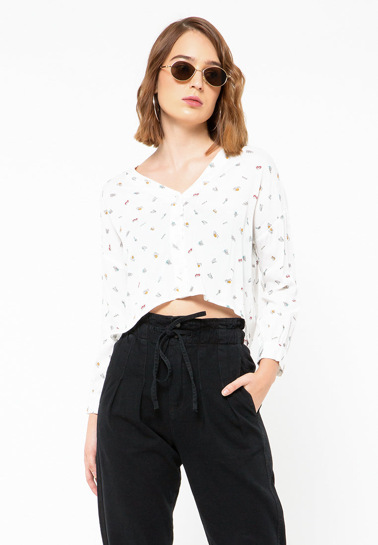Loose Blouse with Buttons