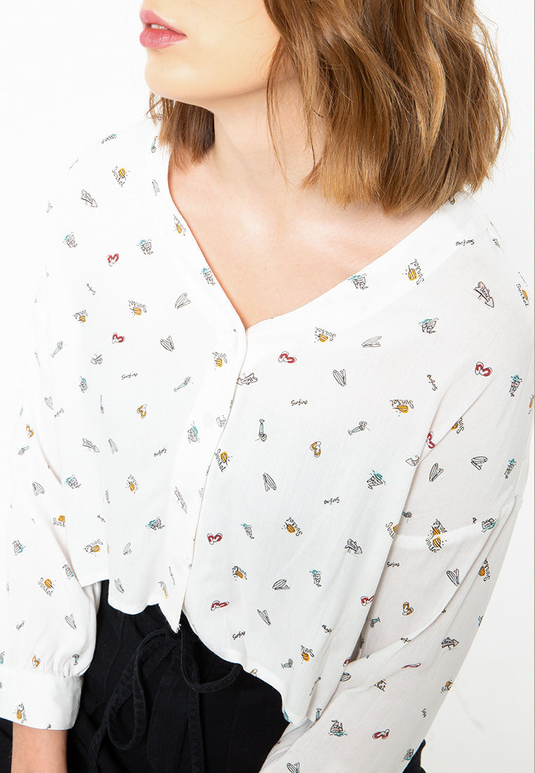 Loose Blouse with Buttons