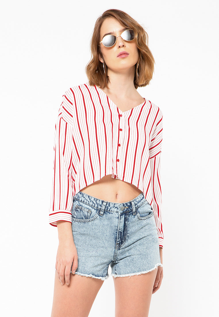 Loose Blouse with Buttons