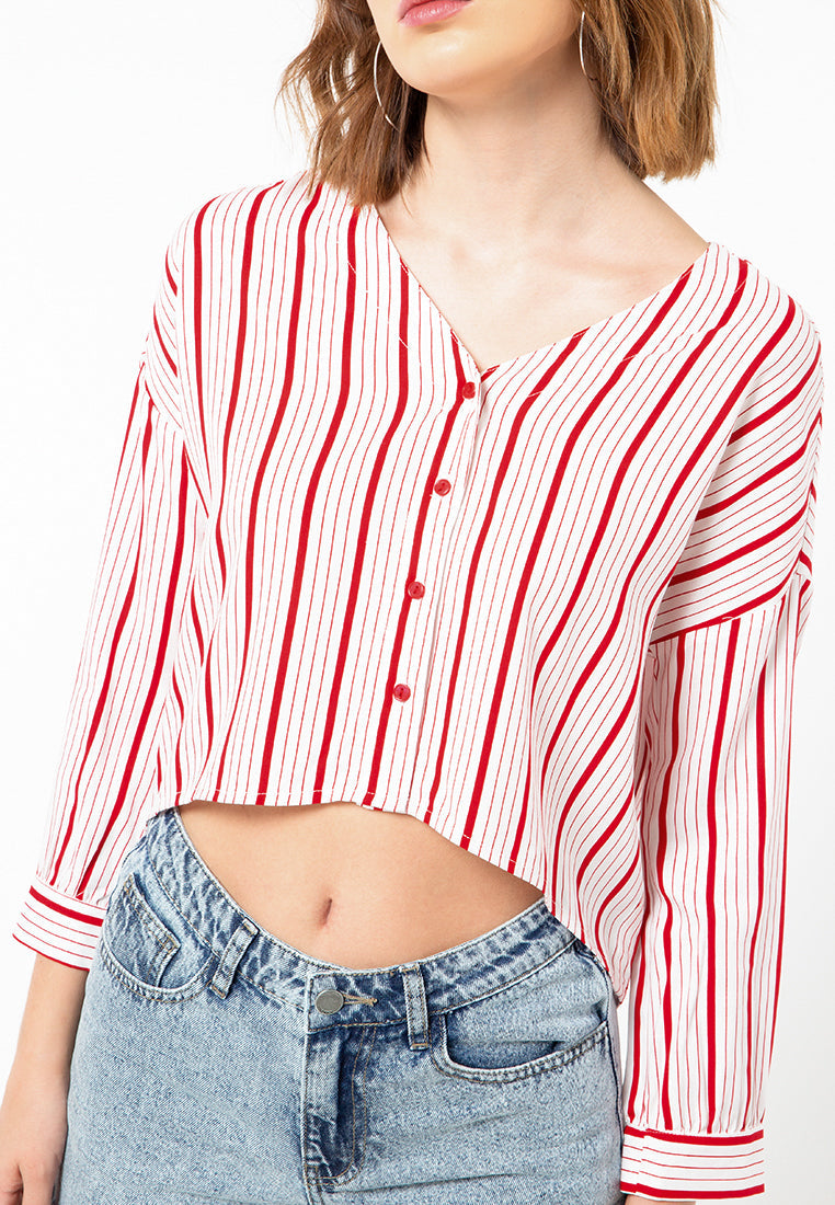 Loose Blouse with Buttons