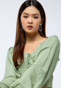 Printed V-neck Long Sleeve Tops