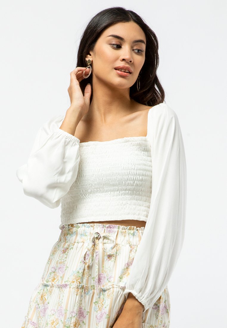Fitted Smocked Blouse