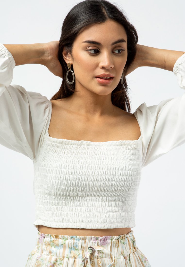 Fitted Smocked Blouse