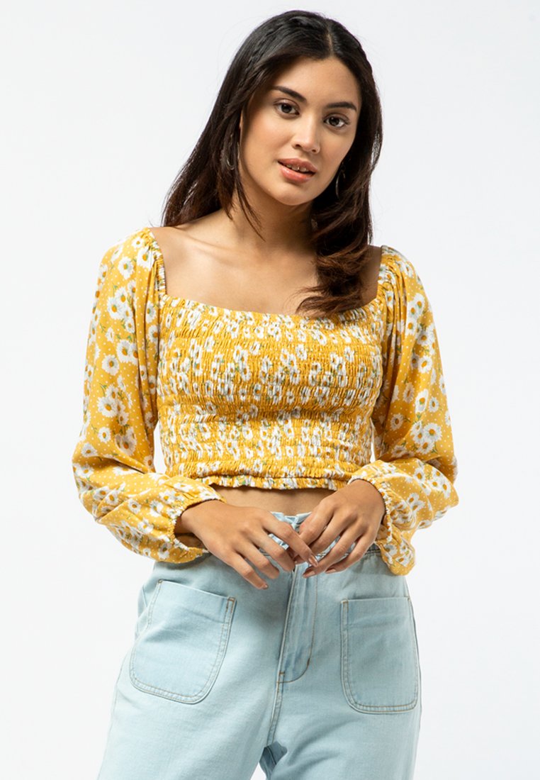 Fitted Smocked Blouse