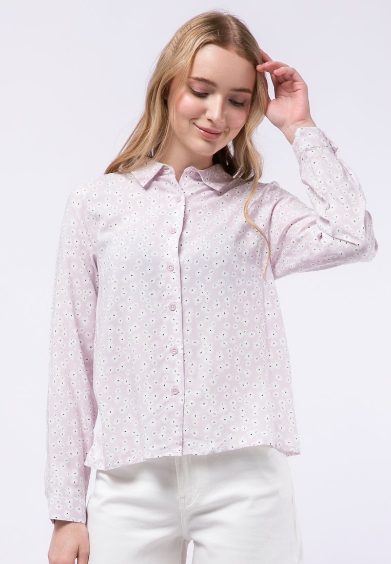 Long Sleeve Printed Blouse