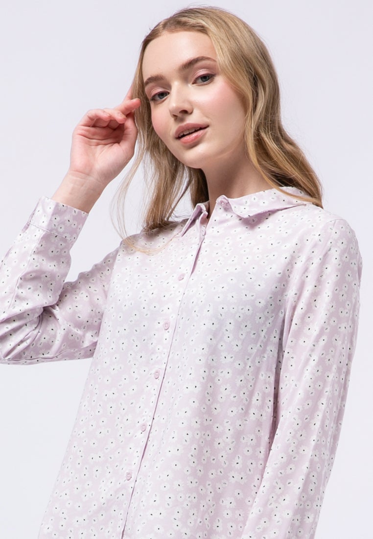 Long Sleeve Printed Blouse