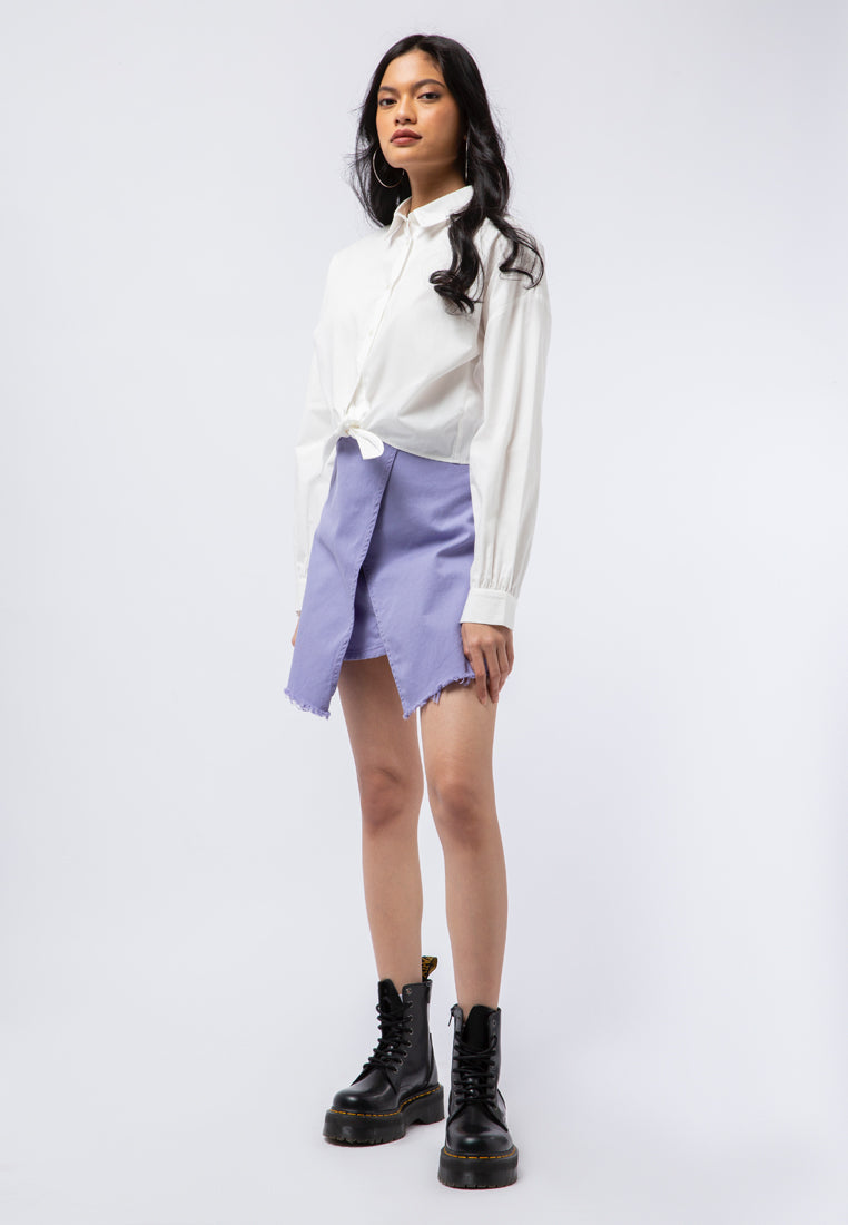 Long Sleeve Shirt with Tied Hem