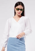 V-Neck Wrap Blouse