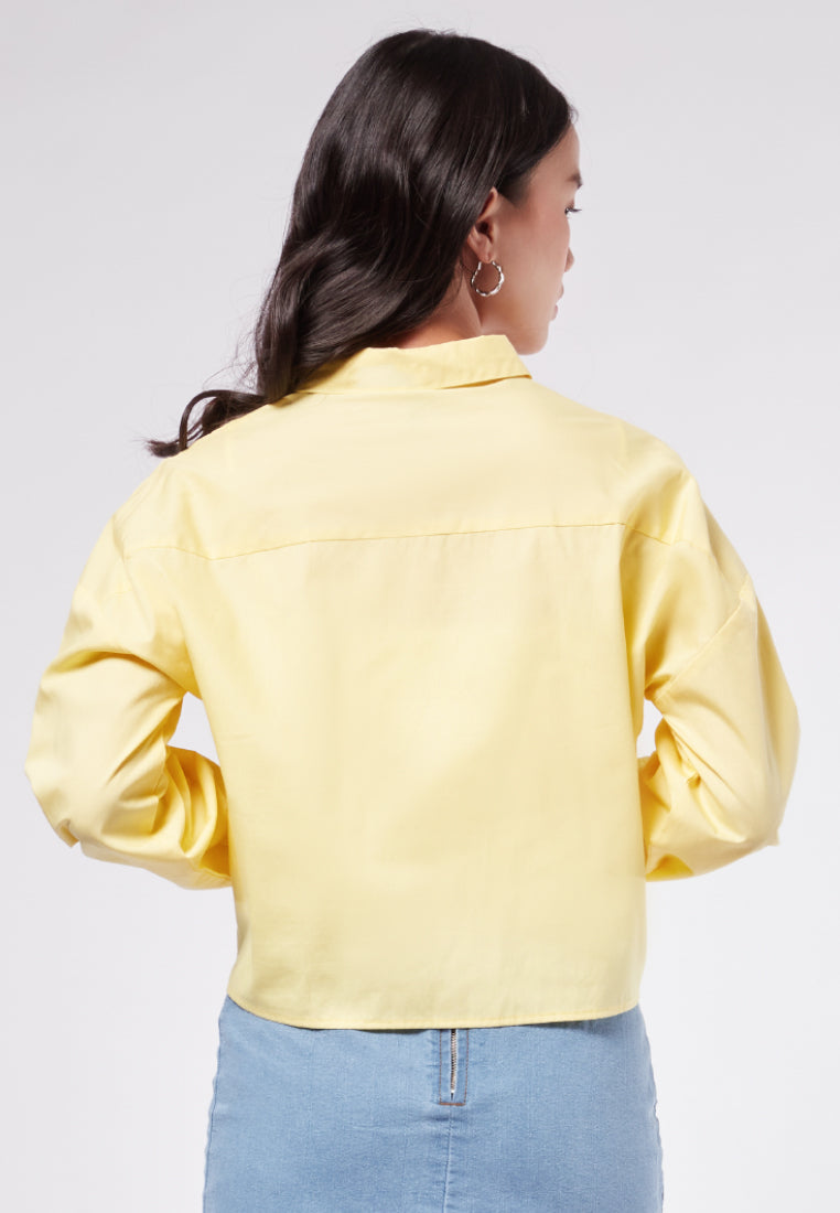 Tied Hem Long Sleeve Blouse