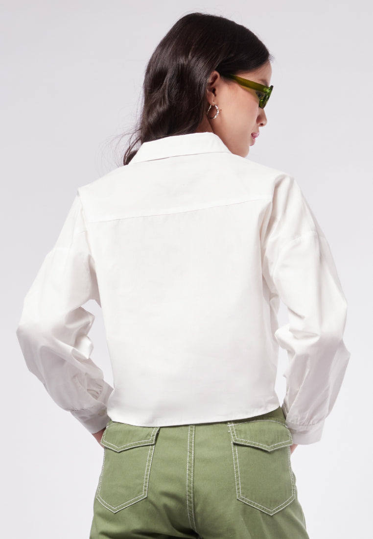 Tied Hem Long Sleeve Blouse