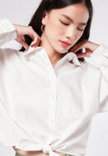 Tied Hem Long Sleeve Blouse