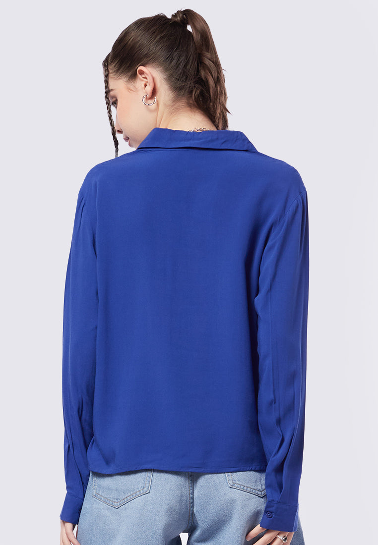 V-Neck Long Sleeve Blouse