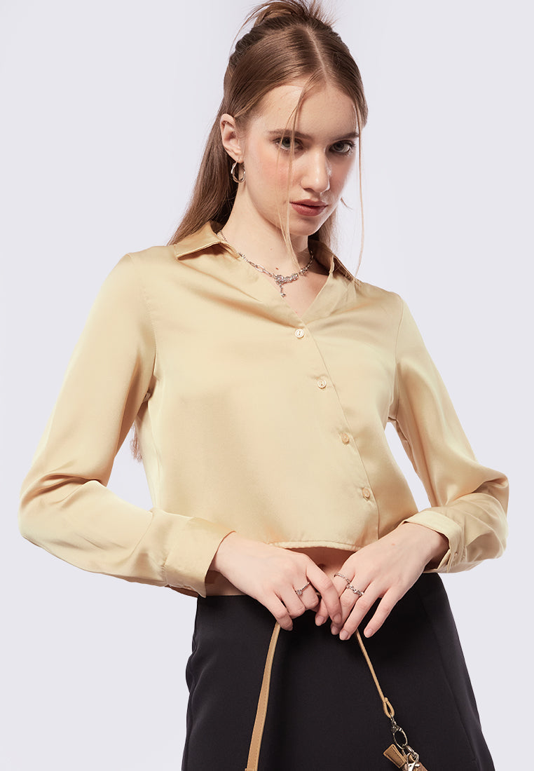 Long Sleeve Crop Blouse