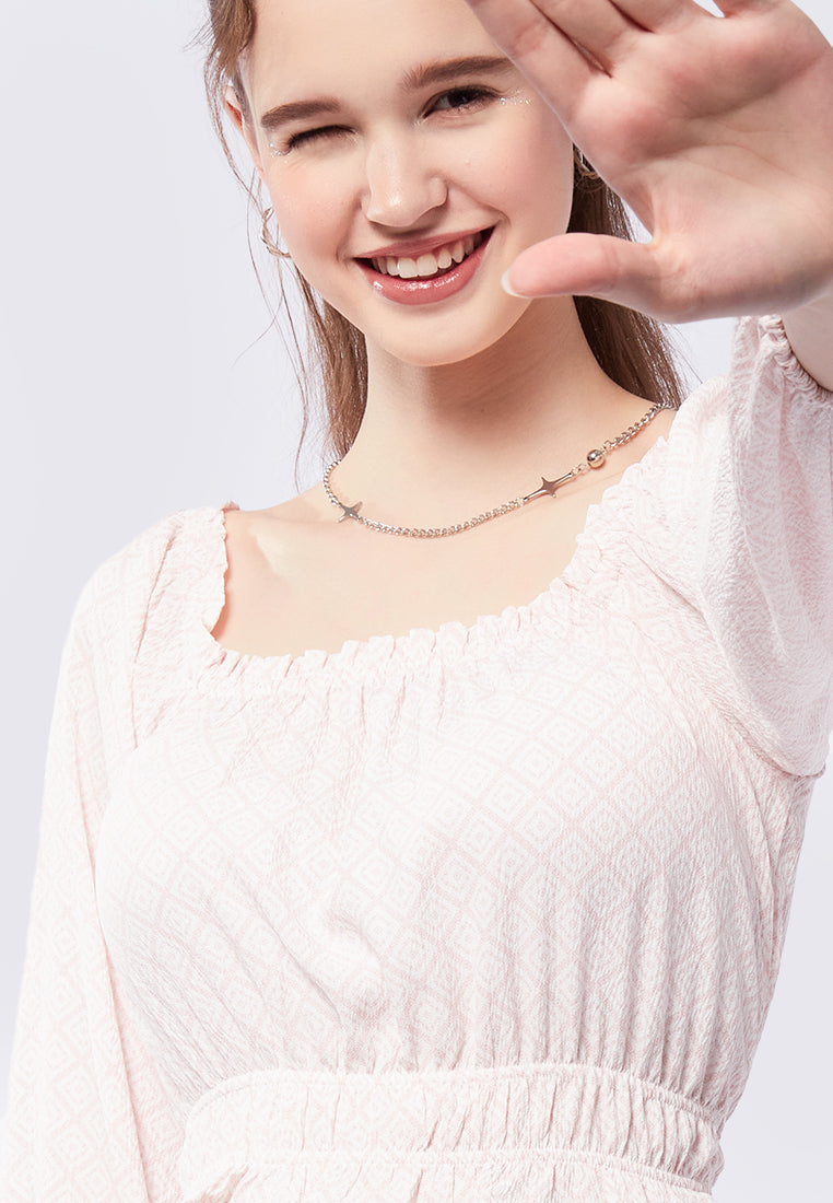 Square Neck Long Sleeve Top