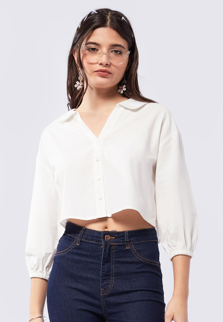 Peterpan Collar Long Sleeve Blouse