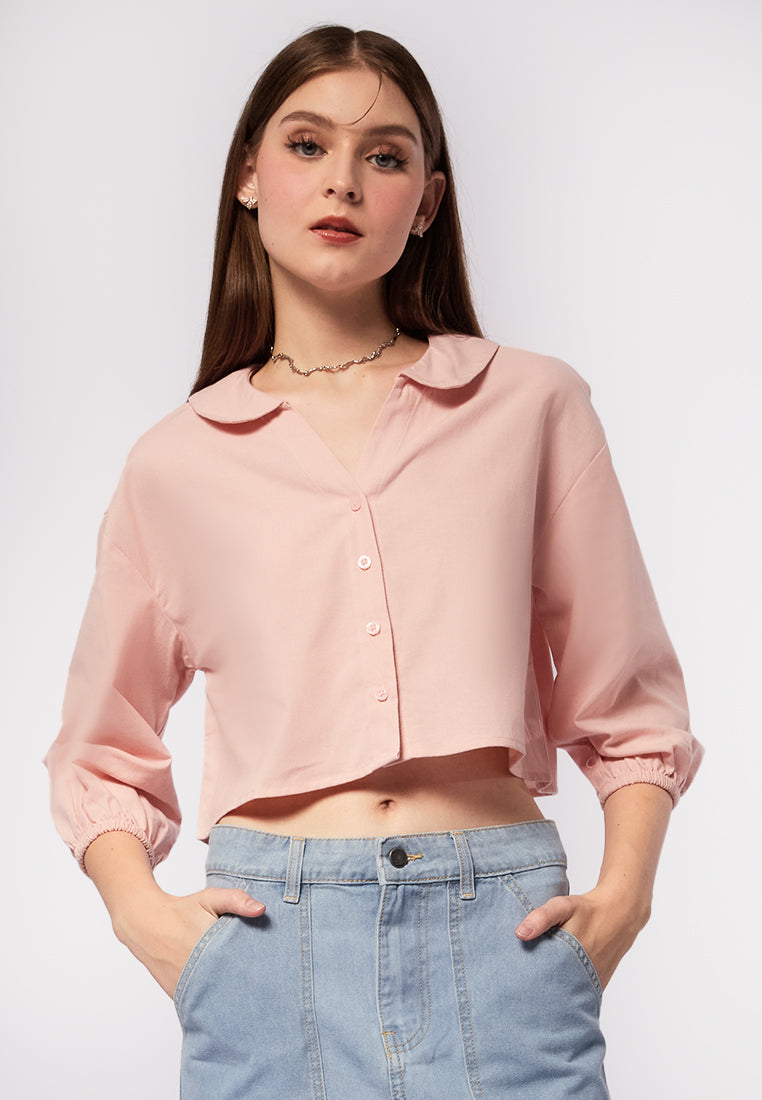 Peterpan Collar Long Sleeve Blouse