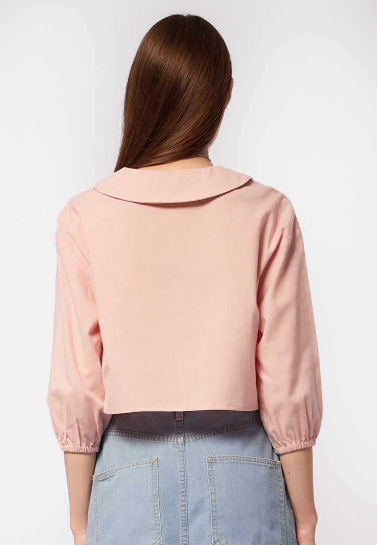 Peterpan Collar Long Sleeve Blouse