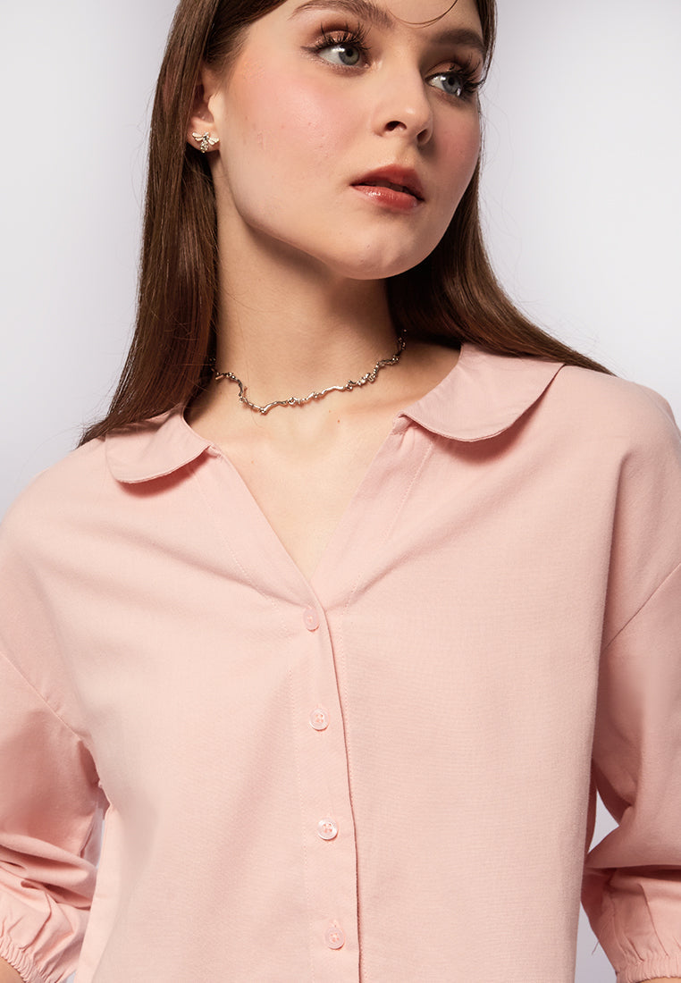 Peterpan Collar Long Sleeve Blouse
