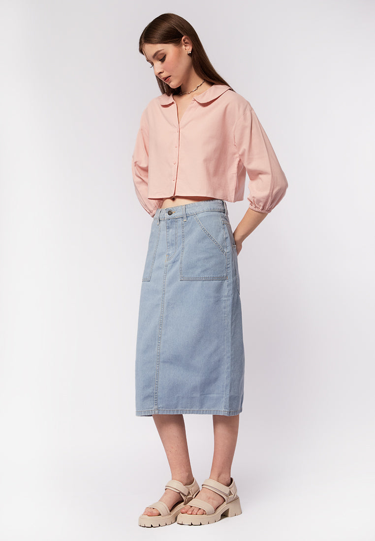 Peterpan Collar Long Sleeve Blouse