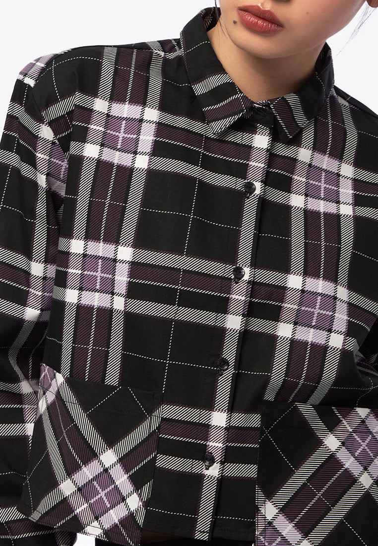 Overlap Pocket Check Shirt