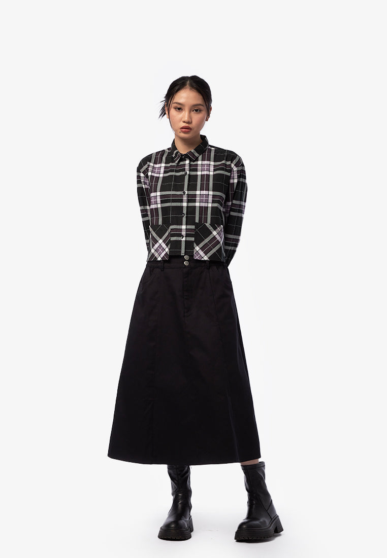 Overlap Pocket Check Shirt