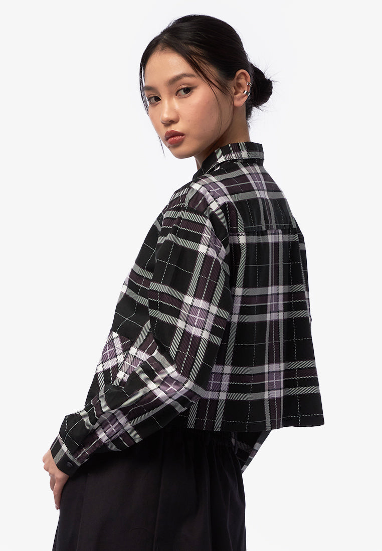 Overlap Pocket Check Shirt