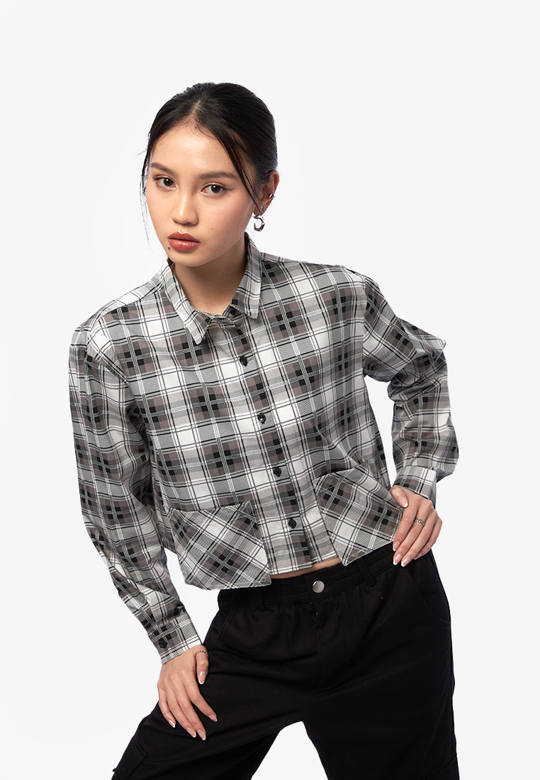 Overlap Pocket Check Shirt