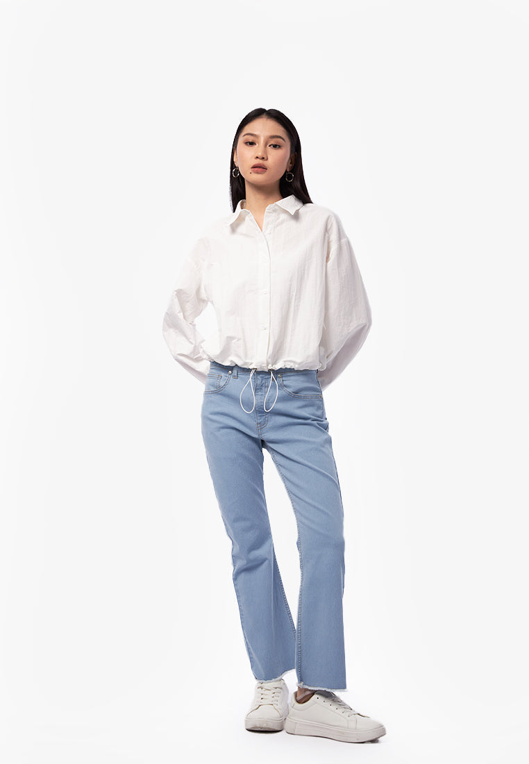 Elastic Hem Balloon Shirt